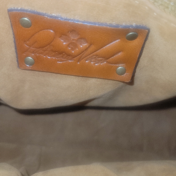 Patricia Nash Vintage Maxela Twist Lock Laser Floral Tan Leather Crossbody Bag - Picture 9 of 10